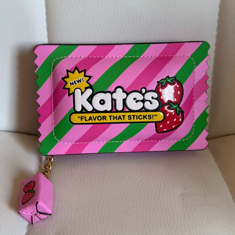 Kate Spade Bubble 3D Leather Card Holder Wallet NWT Sticky Situation Line